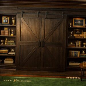 Architectural Barn-Door Cabinetry Wall for a Gentleman’s Study