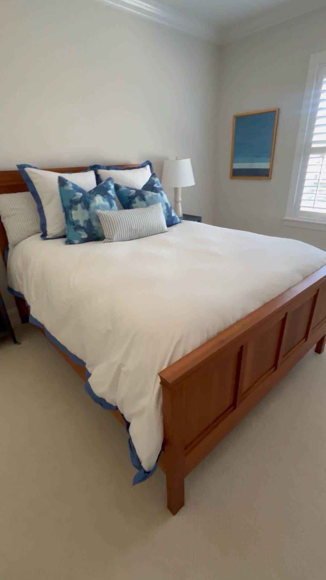 Crane & Canopy “Capri Blue Linden Border” Queen Duvet + Euro Shams – Pristine Coastal Luxe - Image 5