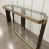 1A6F18B7-92CD-485A-ACE7-2227077FAC91 Uttermost Ryles Glass Console Table | Walnut + Gold | Designer Grace Feyock