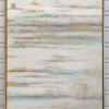 Large Framed Coastal Abstract in Soft Aqua, Ivory & Gold
