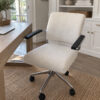 Modern Canvas & Chrome Rolling Desk Chair