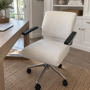Modern Canvas & Chrome Rolling Desk Chair