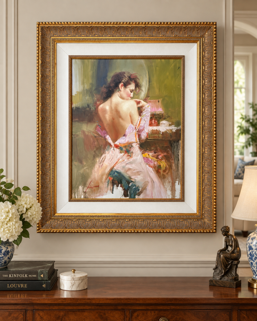 Pino Daeni “Contemplation” Giclée on Canvas | Artist’s Proof 2/95 AP | Ornate Gilt Frame