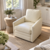 7946E184-714E-4DDA-A2E5-BB7ED10932C3 Ivory Genuine Leather Lounge Chair
