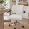 Modern Canvas & Chrome Rolling Desk Chair