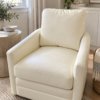EDDE934D-E689-43B1-AC90-CC56F183389B Ivory Genuine Leather Lounge Chair
