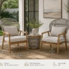 Pair of Outdoor Interiors Teak & Woven Parlor Chairs | Linen & Cane Collection