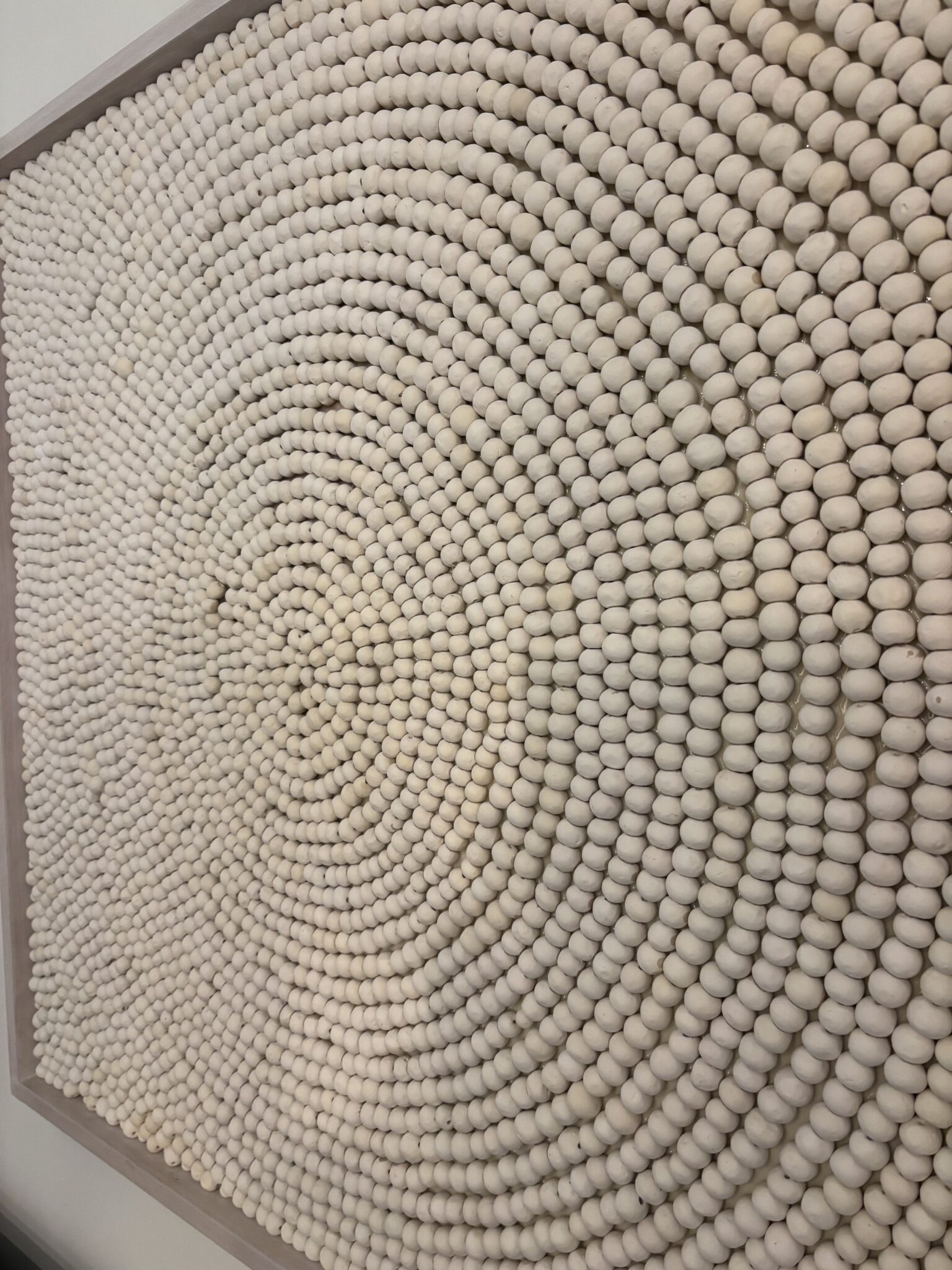IMG_1314 Restoration Hardware Hand-Rolled Clay Bead Wall Art | Large Neutral Textured Statement Piece