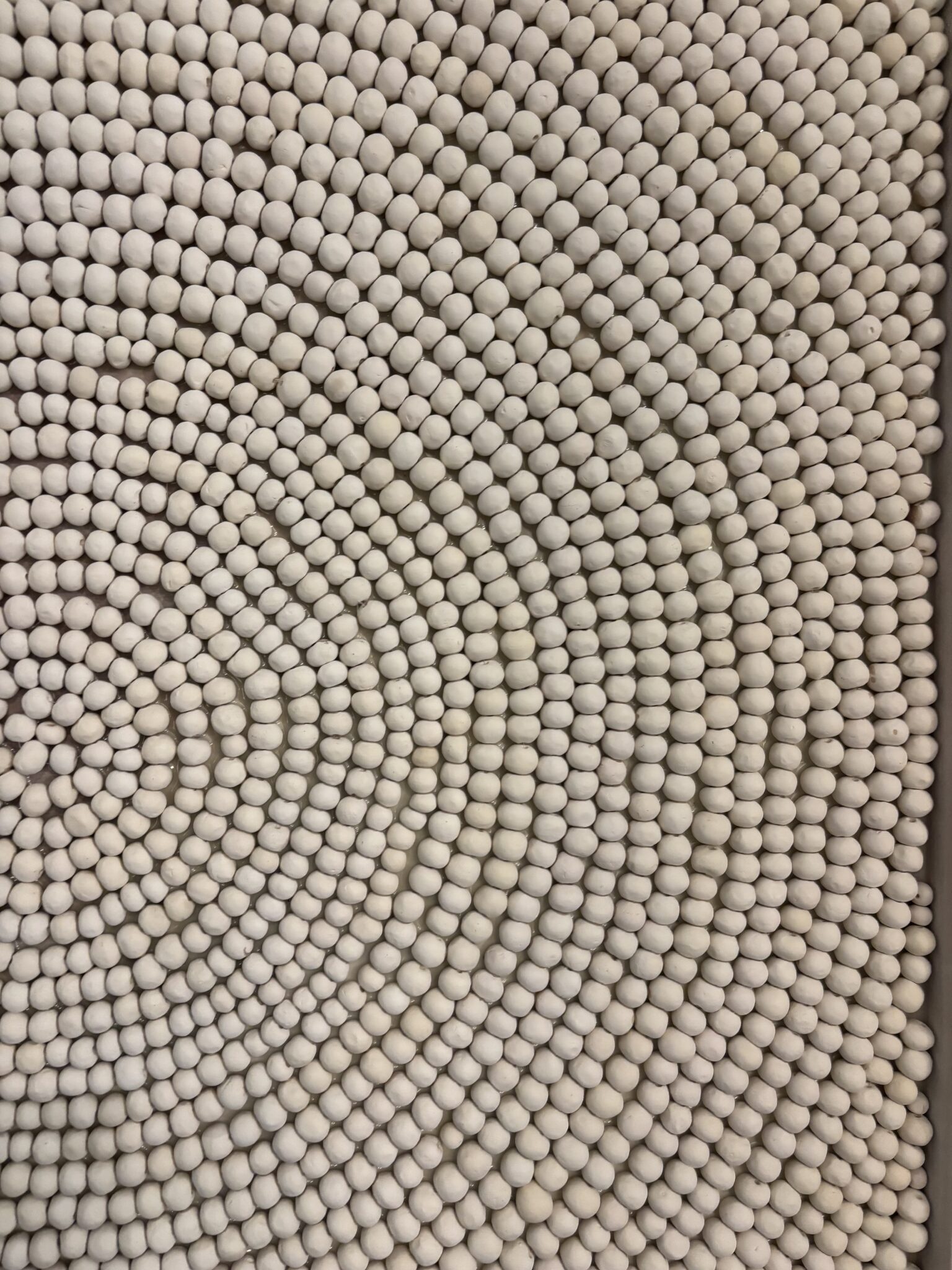 IMG_1316 Restoration Hardware Hand-Rolled Clay Bead Wall Art | Large Neutral Textured Statement Piece