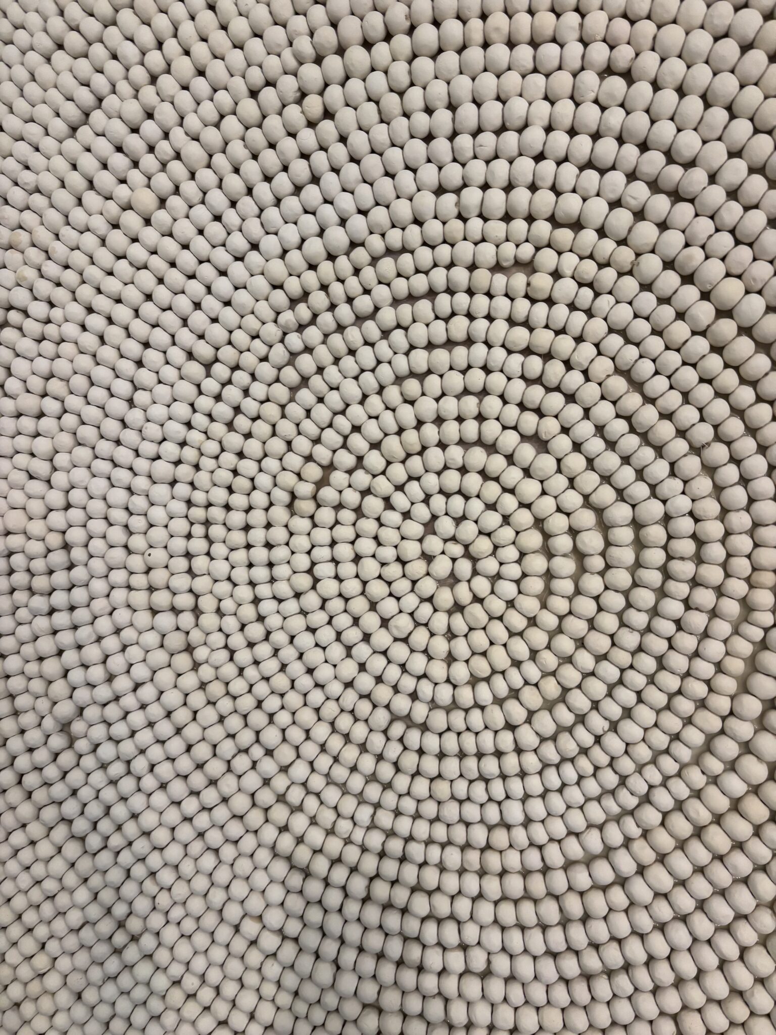 IMG_1317 Restoration Hardware Hand-Rolled Clay Bead Wall Art | Large Neutral Textured Statement Piece