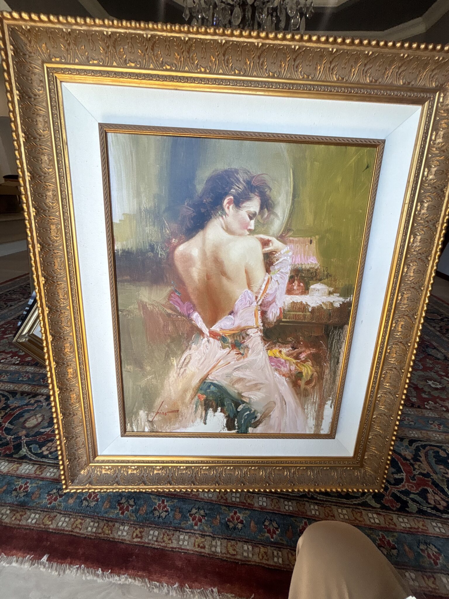 IMG_5786 Pino Daeni “Contemplation” Giclée on Canvas | Artist’s Proof 2/95 AP | Ornate Gilt Frame