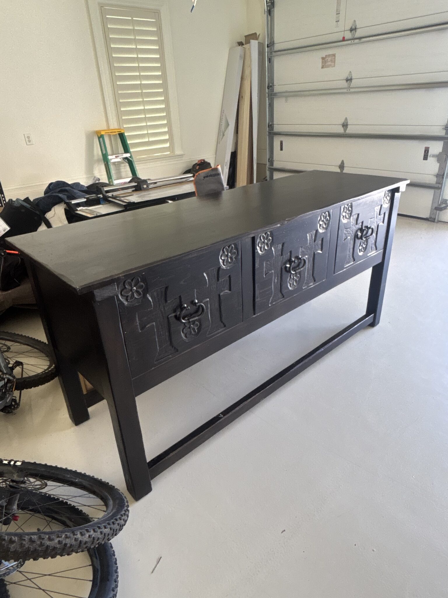 Monumental Hand-Carved Spanish Colonial Sideboard / Console | 77”