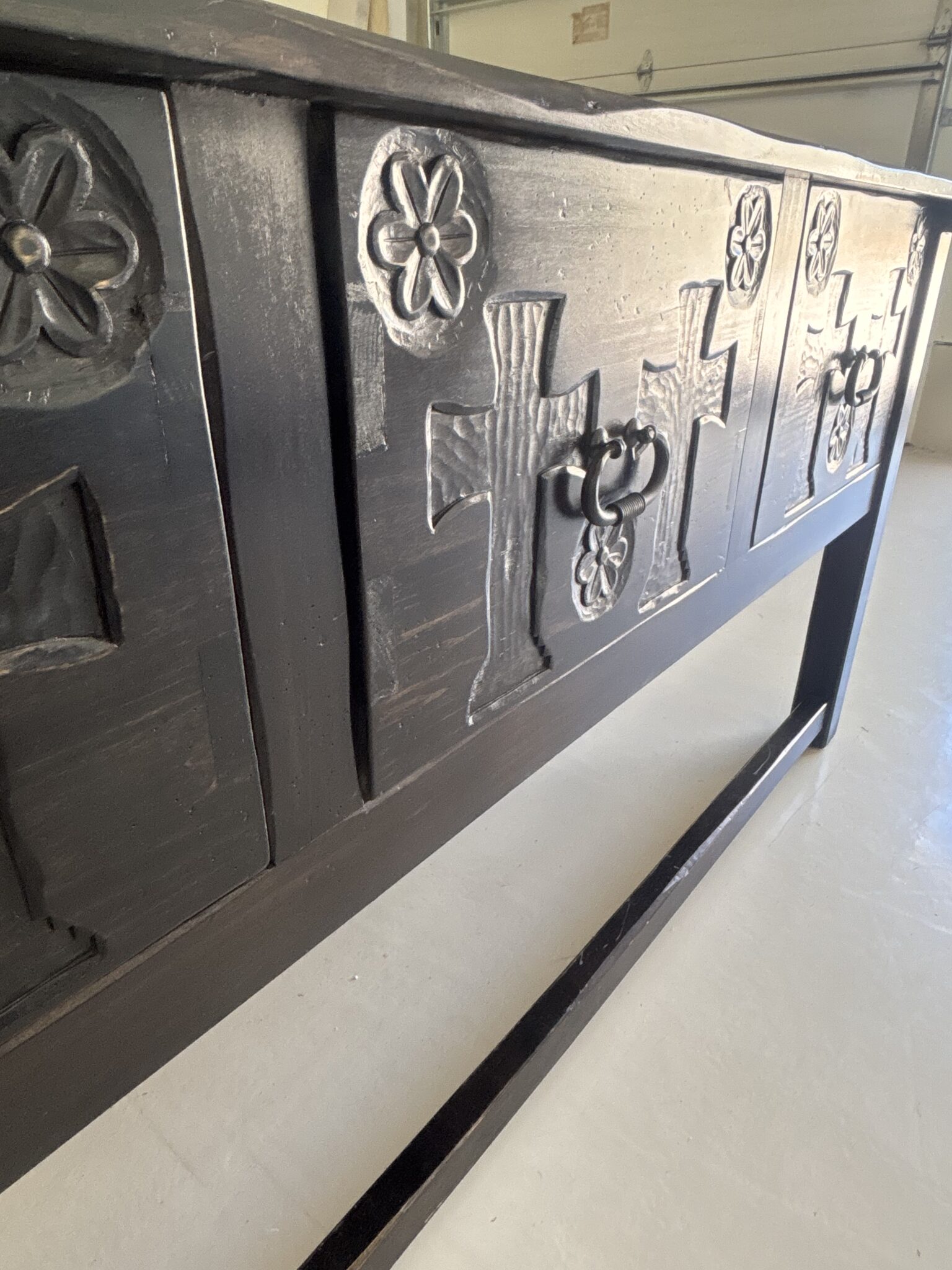 Monumental Hand-Carved Spanish Colonial Sideboard / Console | 77”