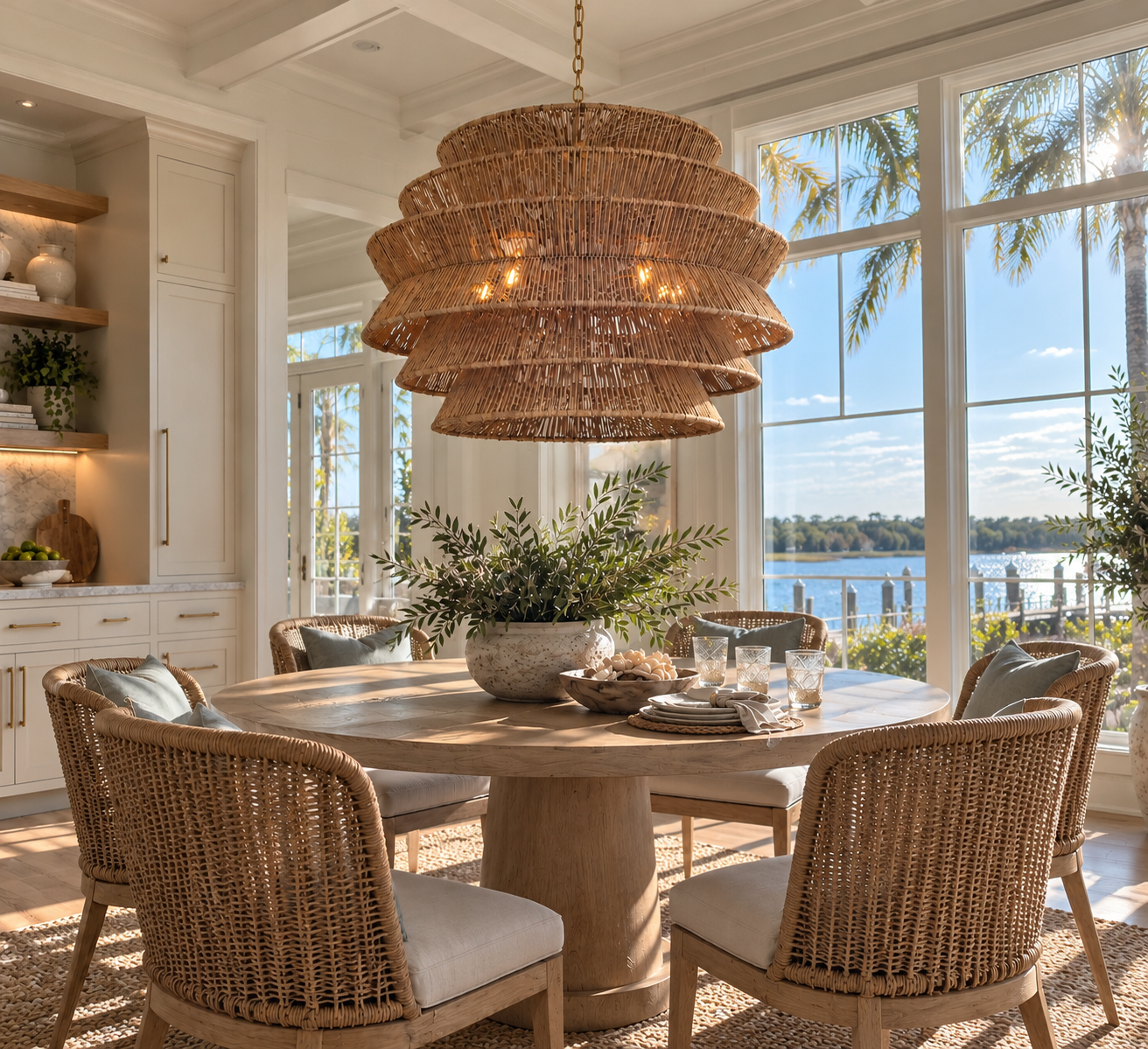 NEW IN BOX | Chapman & Myers Antigua XL Drum Chandelier – Visual Comfort – 42”, Three Available