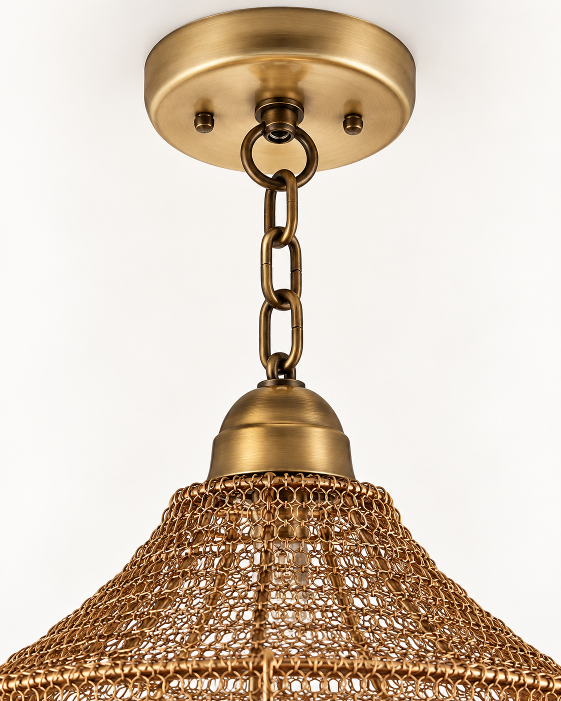 NEW IN BOX | Shades of Light Boho Woven Wire Pendant – Aged Brass – 22”