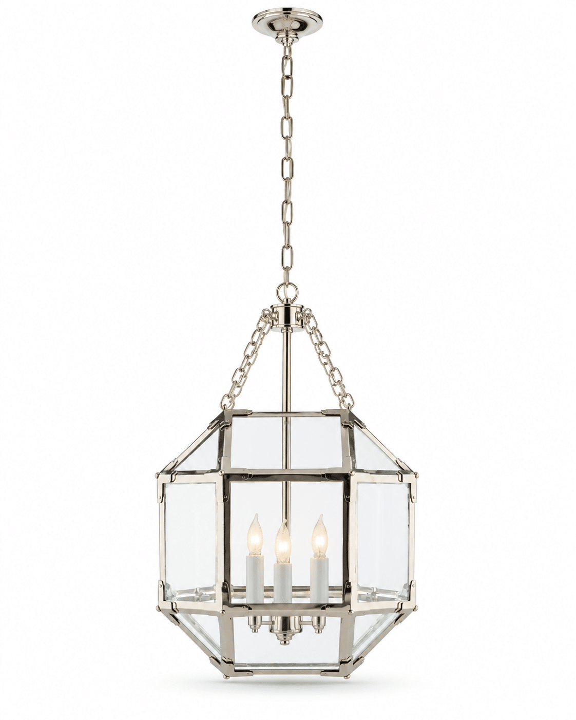 NEW IN BOX | Suzanne Kasler Morris Small Lantern – Polished Nickel – Designer Lighting