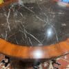 Ornate Marble-Inset Pedestal Table & Four Gilded Medallion Armchairs