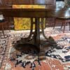 Ornate Marble-Inset Pedestal Table & Four Gilded Medallion Armchairs